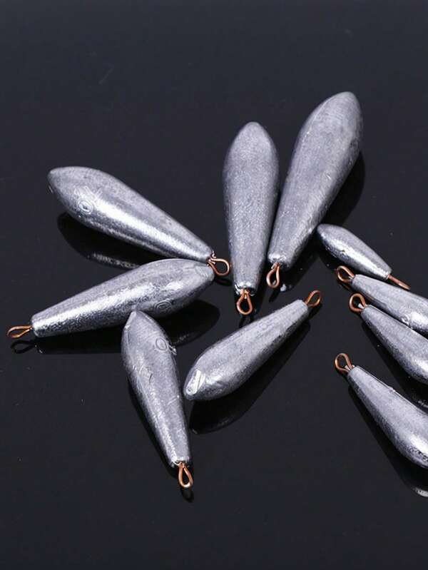 Equipo de pesca con forma de hoja de sauce, adecuado para pesca en agua salada/dulce, pesos de pesca de 10g a 150g, cada bolsa puede proporcionar diferentes pesos. Equipo de pesca pesado, colgante de plomo para pesca pesada, equipo de peso en forma de gota de agua, adecuado para pesca de lubina, pez gato, agua salada y agua dulce