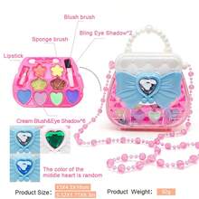 Kids' Dress-Up Toy Set For Gifting - Makeup Kit, Bowknot Handbag, Jewelry Storage Crossbody Bag | Perfect For Party, Birthday, Christmas - Multicolor - View 15