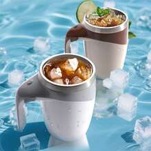 USB Rechargeable Self-Stirring Coffee Mug - Coffe Cup,High-Speed Magnetic Stainless Steel Travel Mug, Keeps Drinks Hot Or Cold, Perfect For Office, Cooking, And Outdoor Use, Ideal For Holidays And Everyday Convenience, Office Drinkware | Ergonomic Handle | Stainless Steel Mug, Best For Christmas, Perfect For Thanks Giving,Back To School - Coffee Brown - View 2