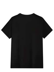Men's Casual For CaTeRPiLLaR Graphic T-Shirt - Short Sleeve, Summer Style, Green Cotton Knit Fabric, Round Neck, Funny T Shirts Print Letter Top, Funny T Shirts Print Letter Top Top | Nonspecific Fit | Comfortable Wear - 黑色 - 查看 2