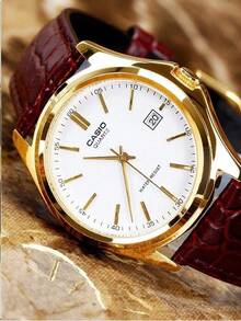 Casio Women's Wrist Watch, Dress Series, Fashion Minimalist Casual Business Analog Quartz, Date Display, Water Resistant, Genuine Leather Strap, Korean/Japanese Style, White Dial, Model MTP-1183Q-7A - White - View 7