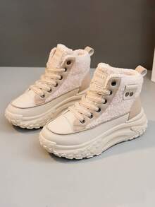 1 Pair High-Quality Women's Winter Multifunctional Fashion Casual Thermal-Lined Thick Sole High-Top Snow Boots, Outdoor Sports Casual Shoes, Daily Matching Casual Shoes, Hiking Boots - Brown - View 4