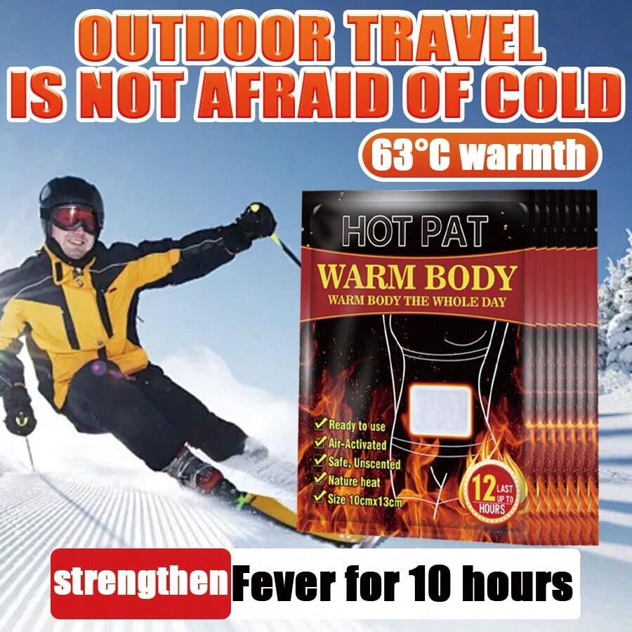 22 piezas/paquete - Calentadores de mano desechables, tamaño grande con adhesivo, adecuados para esquí al aire libre, campamento de invierno en clima frío, almohadillas de calentamiento activadas por aire