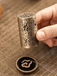 1个手工铜迷你香炉，小型合金香座，金属香薰扩散器，适用于瑜伽冥想、室内香氛、卧室书桌经典装饰 - 彩色 - 查看 7