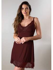 Eatifa Plus Size Nightgowns & Sleepshirts - Dusty Pink - View 4