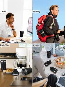 1 pièce Tasse à café isotherme en acier inoxydable de 500 ml avec manchon antidérapant, sous vide scellé, convient pour les boissons chaudes et froides, conçue pour les hommes et les femmes, disponible en plusieurs couleurs modernes