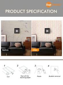 15.75x47.24/141.73/188.98 Inch, 1 Roll/1 PC, Superstiker Creative Floral & Striped Pattern Peel And Stick Removable Vinyl Wallpaper, High Definition, No Residue, DIY For Living Room, Bedroom, Wardrobe, Cabinet, Home Decor Wall Paper Wall Stickers Wall Decor Room Decor Wallpaper Peel And Stick - Multicolor - View 10