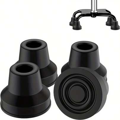 4pcs Rubber Walker Glides, Non-Slip Foot Pads, Universal Fit Walker Ski Slides For Easy Mobility Indoors And Outdoors, Durable, Wear-Resistant Walking Aid Accessories