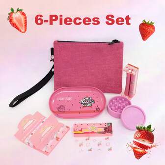 Juego de bolsas a prueba de olores de tamaño pequeño, incluye 2 paquetes de papel de fumar con aroma a fruta, máquina de enrollar manual de 78 mm y bandeja pequeña, molinillo de doble capa, papel de fumar de doble capa de 78 mm con filtros, de combustión lenta, 3 opciones de combo, accesorios para fumar, portátil para el hogar o viajes, excelente regalo de cumpleaños o Navidad para amigos