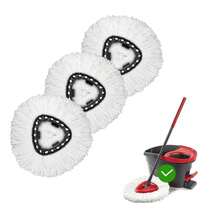 [3 Pack]Spin Mop Replace Head, EasyWrin Spin Mop Head Refill, Universal Microfiber Replacement Mop Heads, Machine Washable, Deep Cleaning And Easy-To-Replace(White) - 白色 - 查看 1