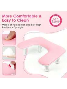 Professional Manicure Arm Rest For Nail Technicians: U-Shaped Adjustable Nail Art Hand Stand Rest, PU Leather Ergonomic Hand & Wrist Support ,Perfect Christmas & Valentine's Day Gift For Manicurists & Nail Salon Owners - Multicolor - View 6