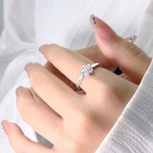 1pc Floral Shaped Open Ring Jewelry, Versatile Minimalist Luxury Design Jewelry, Gift Accessory