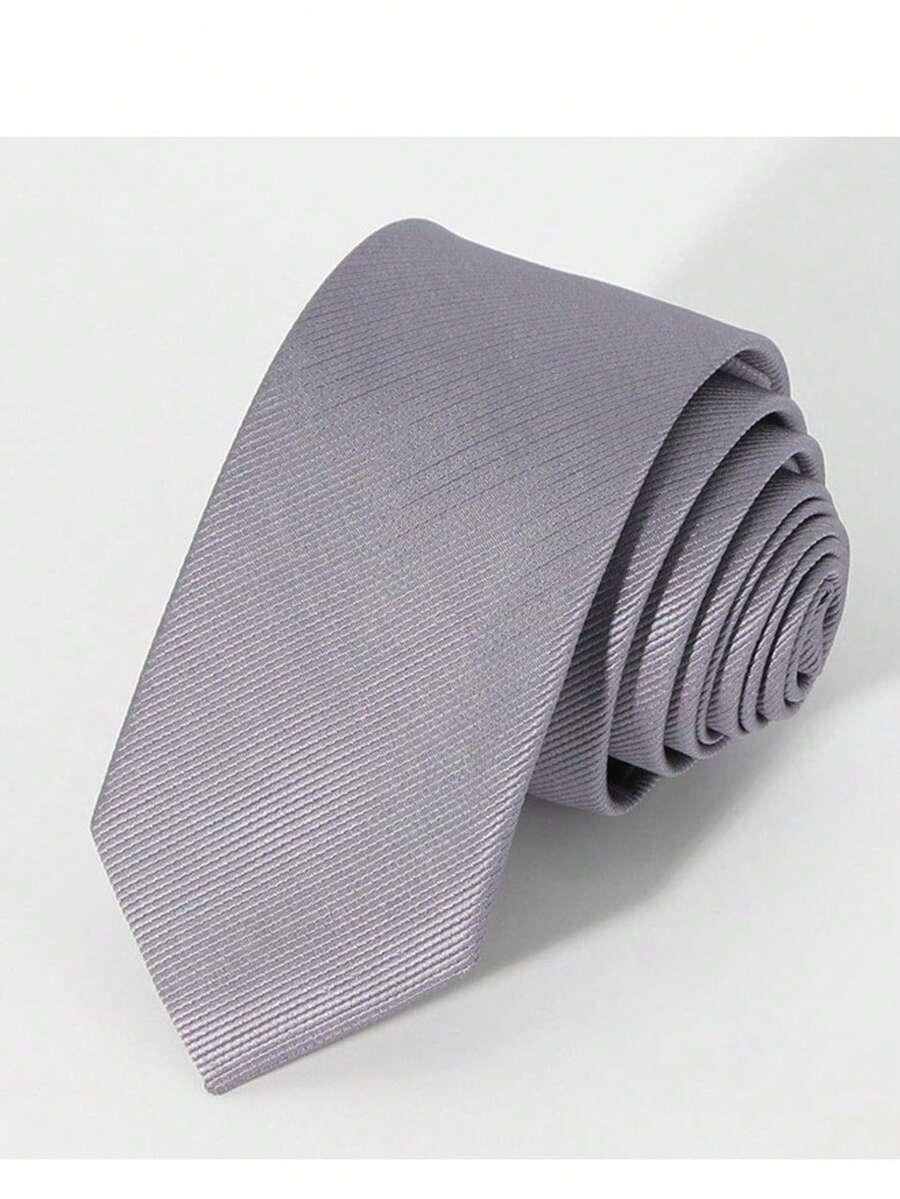 1 Cà vạt nam bản hẹp 6cm, áo vest công sở chất lượng cao, cà vạt vải chéo doanh nhân màu đen, xanh dương, đỏ, còn hàng - Màu Xám nhạt - Xem 1