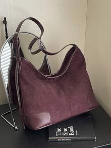 Bolso de mano, bolso de hombro y bolso de gran capacidad de ante y piel de ciervo, nueva moda 2025