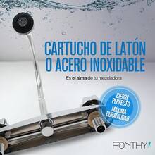 Mezcladora para Baño y Cocina |   Alta Durabilidad y Diseño |   FONTHY (500111) - Cruz flexible de 8" cromada - Ver 3