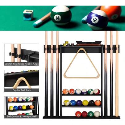 Estante De Señal De Piscina, Soporte De Pared 6 Tacos Billar