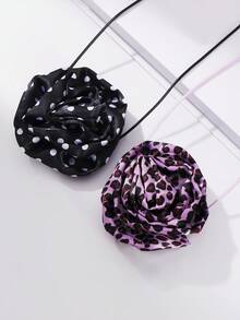 BOCAR 优雅度假风格黑色织物花朵耳环 - 耳環 - 查看 2