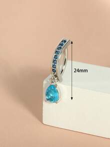 1个不锈钢肚脐环，镶嵌立方氧化锆，黄铜材质，垂坠式肚脐环，时尚简约设计，适合日常佩戴 - belly ring 2 - 查看 12