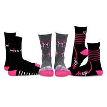 Breast Cancer Awareness Socks Women 3 Pairs Pack - Pink Ribbon Crew Socks - Comfortable Cotton- Support A Cause - Gifts For Her - 如圖698 - 查看 1