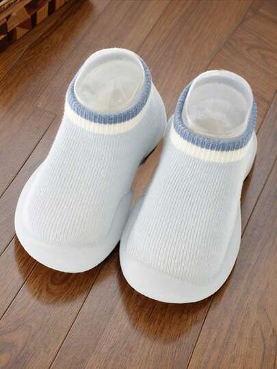 1 par de zapatos tipo calcetín para bebé, zapatos para niños, zapatos blandos con suela de goma para niños, zapatillas de piso para niños pequeños, botitas para primeros pasos de niñas pequeñas