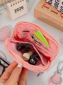 1个格子零钱包，女士钱包，卡包，拉链袋，短款钱包，小钱包，钥匙扣，手拿包，腕包，口红耳机包，便携式草莓卡包，钱包，樱桃腕包便携卡套，日常购物 - 彩色 - 查看 7