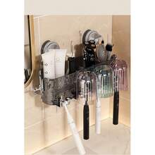 New Ins-Style Minimalist Large Capacity Suction Cup Toothbrush Holder, Bathroom Toothbrush Cup Wall Mount Storage Organizer, No Drilling Required