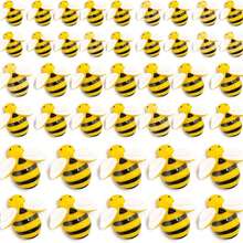 微型工艺蜜蜂，10 件/30 件/50 件小塑料树脂大黄蜂装饰，用于装饰和蜜蜂主题生日派对桌面装饰