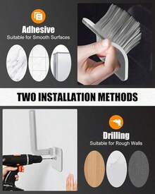 Hat Rack Hat Storage (4-Pack), Multi-Purpose Hat Organizer, Strong Adhesive Hat Hooks Wall Organizer Baseball Caps, Two Mounting Options Hook, White - White - View 4