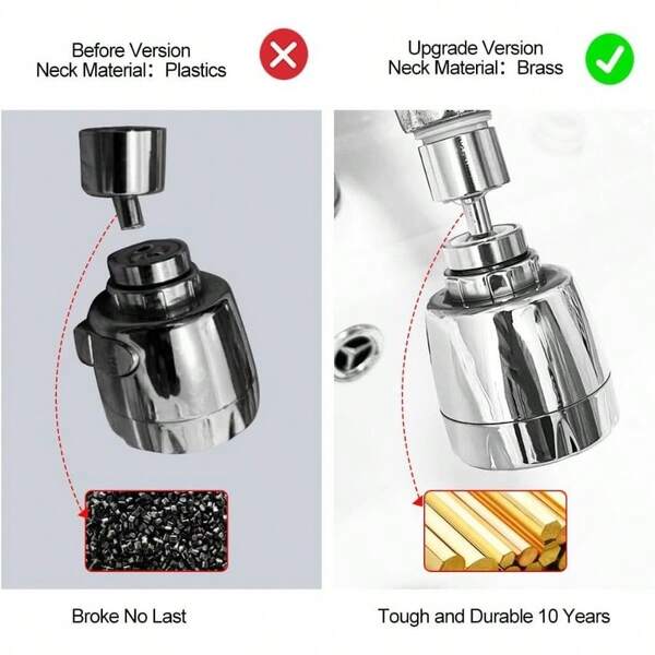 360 Swivel Kitchen Sink Faucet Aerator Faucet Sprayer Attachment Tap Aerator Faucet Nozzle Faucet 5564'' Female Thread Kitchen, Bathroom Faucet Shorter Style 1PC, Adapter Included