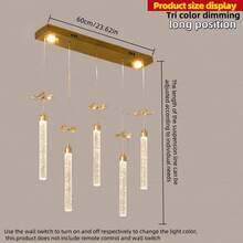 1pc Modern Minimalist Luxury Crystal Pendant Light, Suitable For Living Room, Dining Room, Atmosphere Lighting, No Switch No Remote Control