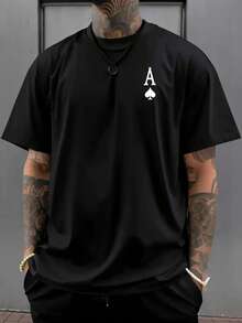 Men's T-Shirts Adult Kids Plus Size Casual Street Wear Premium Cotton Fashion Letter Az Deck Games - màu đen - Xem 2