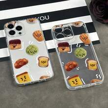 Funda a prueba de golpes de borde suave y moderna. Esta funda transparente para teléfono presenta un diseño creativo de impresión de pan y es compatible con los modelos de  16, 15, 14, 13, 12, 11, XS, XR, X, 8, 7, Mini, Plus, Pro Max y SE. Es un gran regalo para Halloween, Pascua, cumpleaños, o incluso para tu novia, novio, amigos, o incluso esta funda a prueba de golpes es un compañero confiable para tu teléfono. Esta funda a prueba de golpes es un compañero confiable para tu teléfono. - 1 pieza - Ver 5