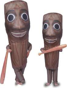 Inflatable Tung Costume Halloween Funny Italian Wooden Stick Man Costume Sahur Inflatable Costume With Stick - Kind - Übersicht 3