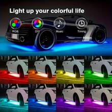 Underglow Car Lights, 252 LEDs RGBIC 4pcs Dream Color Dancing Chasing Strip Lights With 16 Million Colors And 213 Scene Modes With App And Remote Control, 5 Music Modes For All Cars - 12V-RGB+APP+wireless remote control - 查看 10