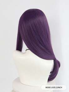 Purple Hair Heat Resistant Chemical Fiber Wigs Daily Wear Women Wigs Sweet Cute Wigs Prom Party Wigs Natural Hair - 紫色 - 查看 3