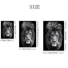 3 Stücke Löwen Leinwandgemälde - Lebendige Wandkunst Poster für Wohnzimmer und Schlafzimmer Dekoration - Hochwertige Leinwanddrucke für Heimdekoration mit optionalem Rahmen - Schwarz und Weiss - Übersicht 7