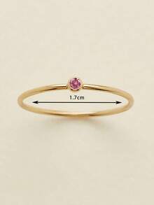 1pc 316L Stainless Steel Birthstone Ring For Woman Gold Color Simple Style Ring Festival Party Fashion Jewelry Dropshipping