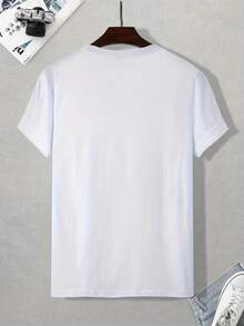 Men's Football T-Shirt With Graphic Print - Lightweight And Breathable Material - White - View 5