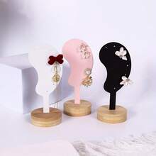 1pc Microfiber Plush Ear Shaped Earring Mannequin Display Stand, Earring Stud Jewelry Display Props, Jewelry Storage Display Stand Jewelry Towers Organizer And Showcase Rack For Accessories(Black And White Are Not Velvet)