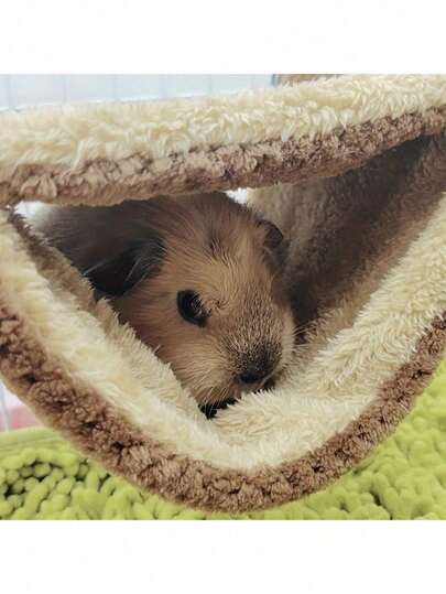 1 pieza Hamaca de lona rosa con estampado de conejo, cama colgante para mascotas con hebilla, nido de dormir para conejos medianos/pequeños, estera de dormir transpirable y cómoda, decoración colgante para jaula