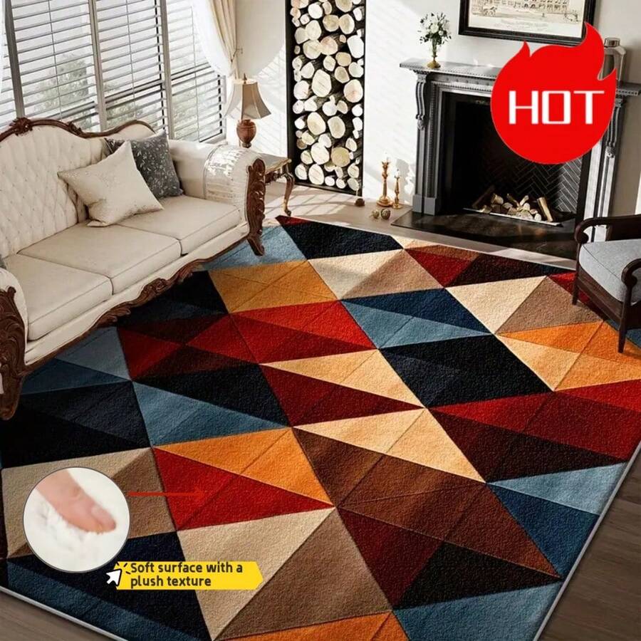 Una alfombra de área, recientemente actualizada a una especificación de alta densidad de 950g/m², presenta un diseño de textura de terciopelo denso que mejora significativamente la comodidad bajo los pies. Cuenta con propiedades resistentes al desvanecimiento y a la abrasión, con partículas antideslizantes reforzadas en la parte inferior para mejorar el agarre y garantizar la estabilidad sin desplazamiento. Alfombra de cocina para decoración navideña - Multicolor - Ver 1