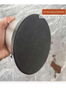 Caixa coletora de borra de café expresso em aço inoxidável, antiderrapante, com anel de borracha e formato inclinado.