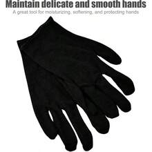 1 Pair2Pcs Cotton Gloves Eczema And Dry Hands, Moisturizing Gloves, Work Gloves Men, Women, SPA, Jewelry Inspection Black, 1 Pair - ban đầu - Xem 2