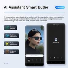 Lunettes vidéo intelligentes SENBONO AI avec caméra HD 8MP Traduction en temps réel en plus de 100 langues Musique sans fil, appels + Prise de vue sportive haute définition, microphone et haut-parleur intégrés, appels HD, musique HiFi, longue autonomie, lunettes audio mains libres pour le sport, la conduite, la pêche, le travail et le port quotidien - Noir - Voir 4