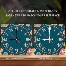 Custom Laser Engraved Wooden Wall Clock - Silent Non-Ticking Roman Numerals, 10x10 Inch Square Office Decor