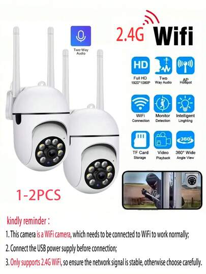1080P WiFi Security Camera Night Vision, Spotlight Speaker Two Way Audio, Motion Tracking, 360° Pan/Tilt/Zoom, Home Indoor/Outdoor Security, Compatible Alexa, Young, Elderly Pets, Indoor Moderne System Wireless Connection Surveillance view 2
