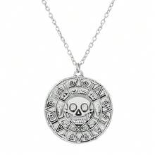 European And American Movie Jewelry Pirates Of The Caribbean Necklace  Gold Coin Chain Men's Skull Necklace Pendant - Nhiều màu - Xem 11