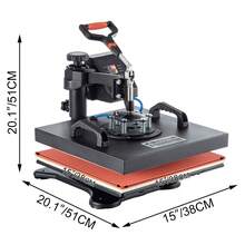 5 In 1 Heat Press, 15" X 15" Clamshell Digital Sublimation For DIY Mug Cap Plate - 查看 10