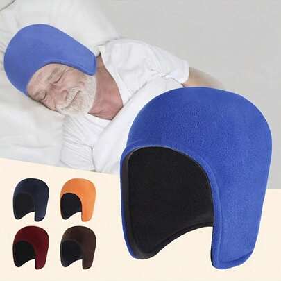 1/2pcs Winter Double-Layer Fleece Hat For Elderly - Outdoor Cycling Warm Earmuffs, Cold Protection, Hand Washable, Unisex Thickened Design For Warmth And Windproof