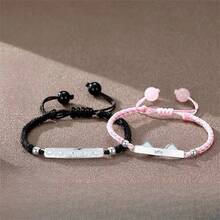1 Pair Cat Fish Love Braided Couple Bracelet Best Friend Design High-End Bracelet Gift - 貓魚之戀-貓手鍊 - 查看 2